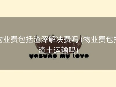 物业费包括渣滓解决费吗 (物业费包括渣土运输吗)