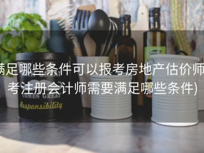 满足哪些条件可以报考房地产估价师 (考注册会计师需要满足哪些条件)