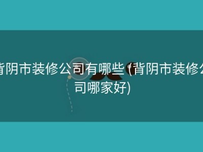 背阴市装修公司有哪些 (背阴市装修公司哪家好)