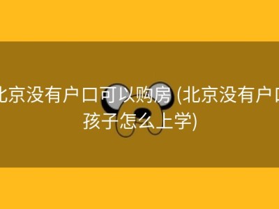 北京没有户口可以购房 (北京没有户口孩子怎么上学)