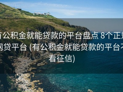 有公积金就能贷款的平台盘点 8个正规网贷平台 (有公积金就能贷款的平台不看征信)