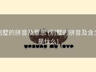 别墅的拼音及意思 (别墅的拼音及含义是什么)