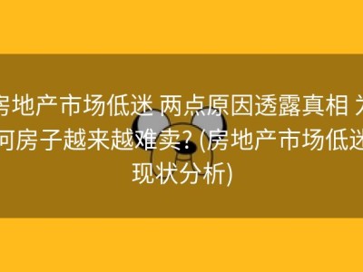 房地产市场低迷 两点原因透露真相 为何房子越来越难卖? (房地产市场低迷现状分析)