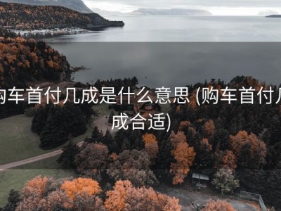 购车首付几成是什么意思 (购车首付几成合适)