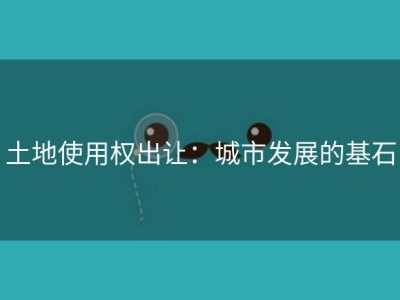 土地使用权出让：城市发展的基石