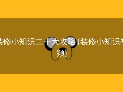 装修小知识二十大攻略 (装修小知识视频)