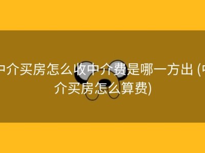 中介买房怎么收中介费是哪一方出 (中介买房怎么算费)