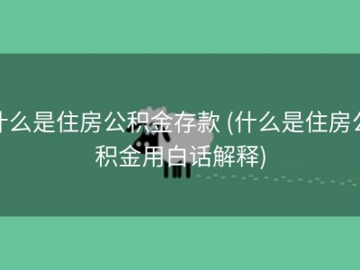 什么是住房公积金存款 (什么是住房公积金用白话解释)