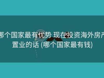 哪个国家最有优势 现在投资海外房产置业的话 (哪个国家最有钱)
