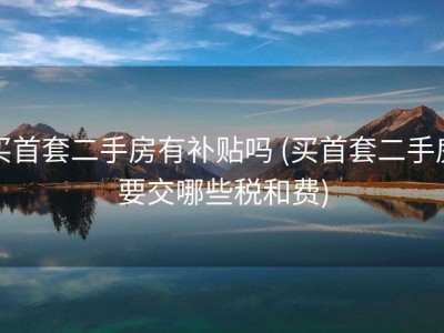 买首套二手房有补贴吗 (买首套二手房要交哪些税和费)