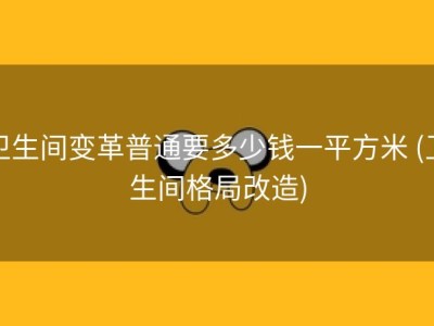 卫生间变革普通要多少钱一平方米 (卫生间格局改造)