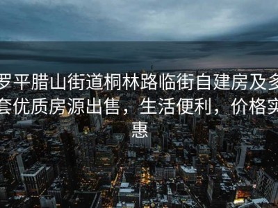 罗平腊山街道桐林路临街自建房及多套优质房源出售，生活便利，价格实惠