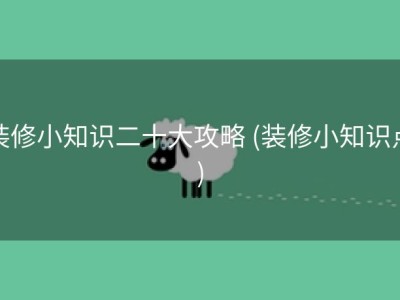 装修小知识二十大攻略 (装修小知识点)
