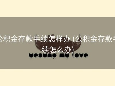 公积金存款手续怎样办 (公积金存款手续怎么办)