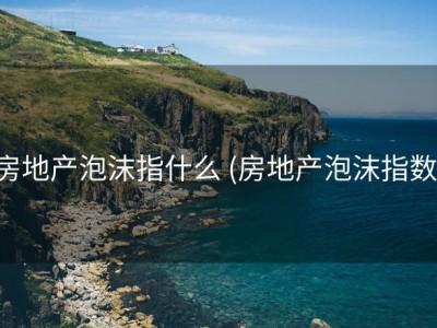 房地产泡沫指什么 (房地产泡沫指数)
