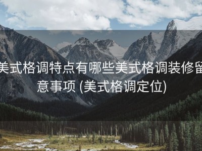 美式格调特点有哪些美式格调装修留意事项 (美式格调定位)
