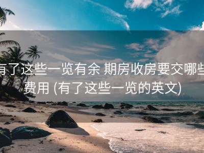 有了这些一览有余 期房收房要交哪些费用 (有了这些一览的英文)