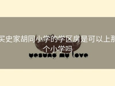 买史家胡同小学的学区房是可以上那个小学吗