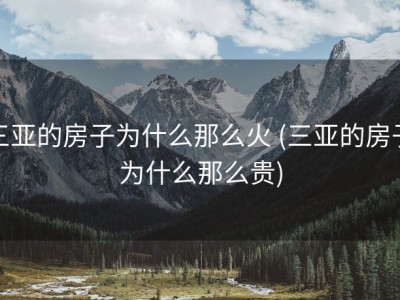 三亚的房子为什么那么火 (三亚的房子为什么那么贵)
