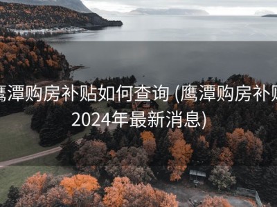 鹰潭购房补贴如何查询 (鹰潭购房补贴2024年最新消息)