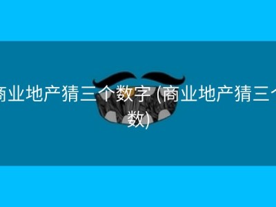 商业地产猜三个数字 (商业地产猜三个数)