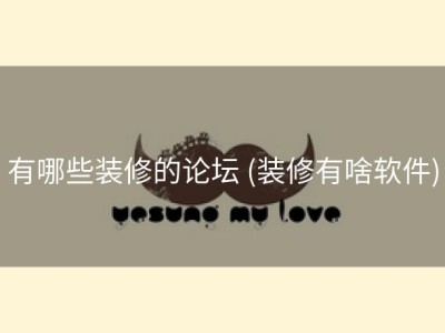 有哪些装修的论坛 (装修有啥软件)