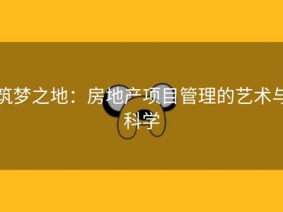筑梦之地：房地产项目管理的艺术与科学