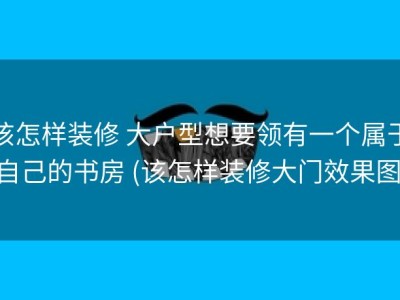 该怎样装修 大户型想要领有一个属于自己的书房 (该怎样装修大门效果图)