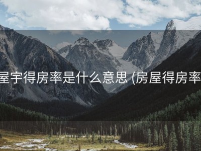 屋宇得房率是什么意思 (房屋得房率)