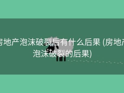 房地产泡沫破裂后有什么后果 (房地产泡沫破裂的后果)