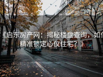《启东房产网：揭秘楼盘查询，如何精准锁定心仪住宅？》
