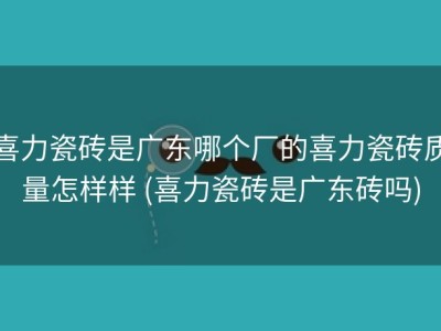 喜力瓷砖是广东哪个厂的喜力瓷砖质量怎样样 (喜力瓷砖是广东砖吗)