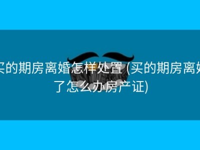 买的期房离婚怎样处置 (买的期房离婚了怎么办房产证)