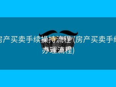 房产买卖手续操持流程 (房产买卖手续办理流程)