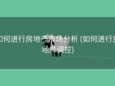 如何进行房地产市场分析 (如何进行房地产调控)