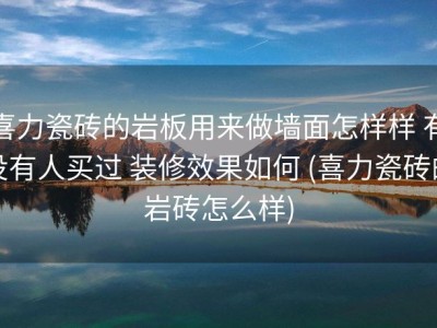 喜力瓷砖的岩板用来做墙面怎样样 有没有人买过 装修效果如何 (喜力瓷砖的岩砖怎么样)