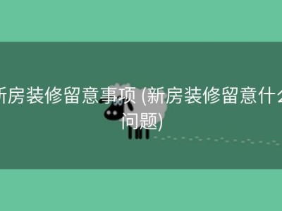 新房装修留意事项 (新房装修留意什么问题)