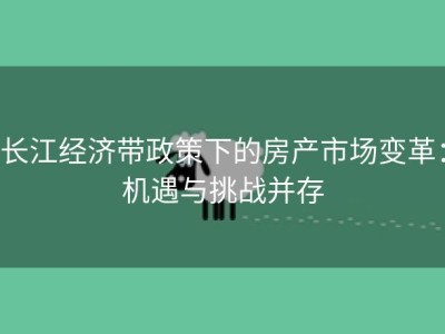 长江经济带政策下的房产市场变革：机遇与挑战并存