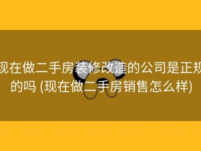 现在做二手房装修改造的公司是正规的吗 (现在做二手房销售怎么样)