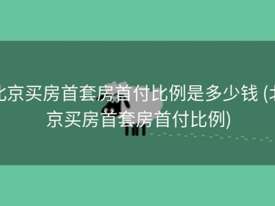 北京买房首套房首付比例是多少钱 (北京买房首套房首付比例)
