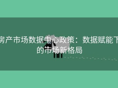 房产市场数据中心政策：数据赋能下的市场新格局