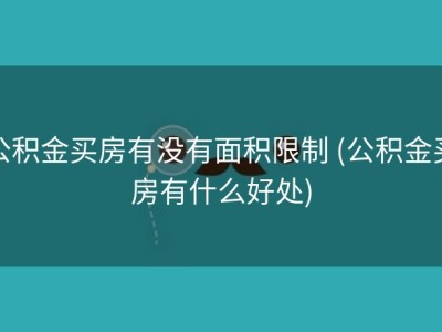公积金买房有没有面积限制 (公积金买房有什么好处)