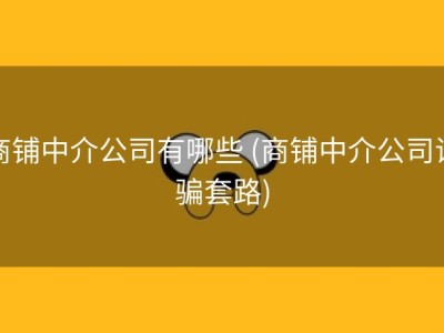 商铺中介公司有哪些 (商铺中介公司诈骗套路)