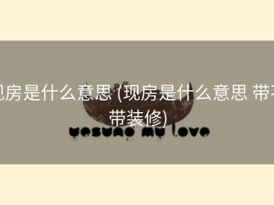现房是什么意思 (现房是什么意思 带不带装修)