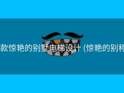 6款惊艳的别墅电梯设计 (惊艳的别称)