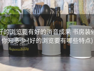 好的浏览要有好的消音成果 书房装修你知多少 (好的浏览要有哪些特点)