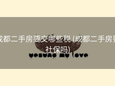 成都二手房要交哪些税 (成都二手房要社保吗)