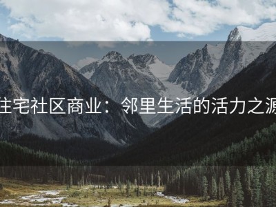 住宅社区商业：邻里生活的活力之源