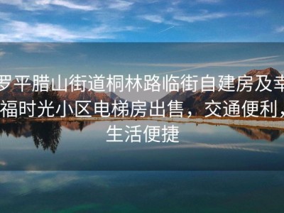 罗平腊山街道桐林路临街自建房及幸福时光小区电梯房出售，交通便利，生活便捷