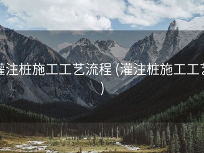 灌注桩施工工艺流程 (灌注桩施工工艺)